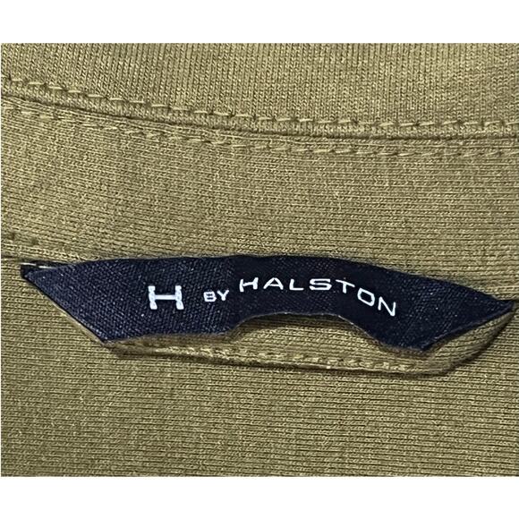 H by Halston Womens Plus Size 1X Knit Cinch Waist Roll Tab Knit Jacket Green - Picture 6 of 13